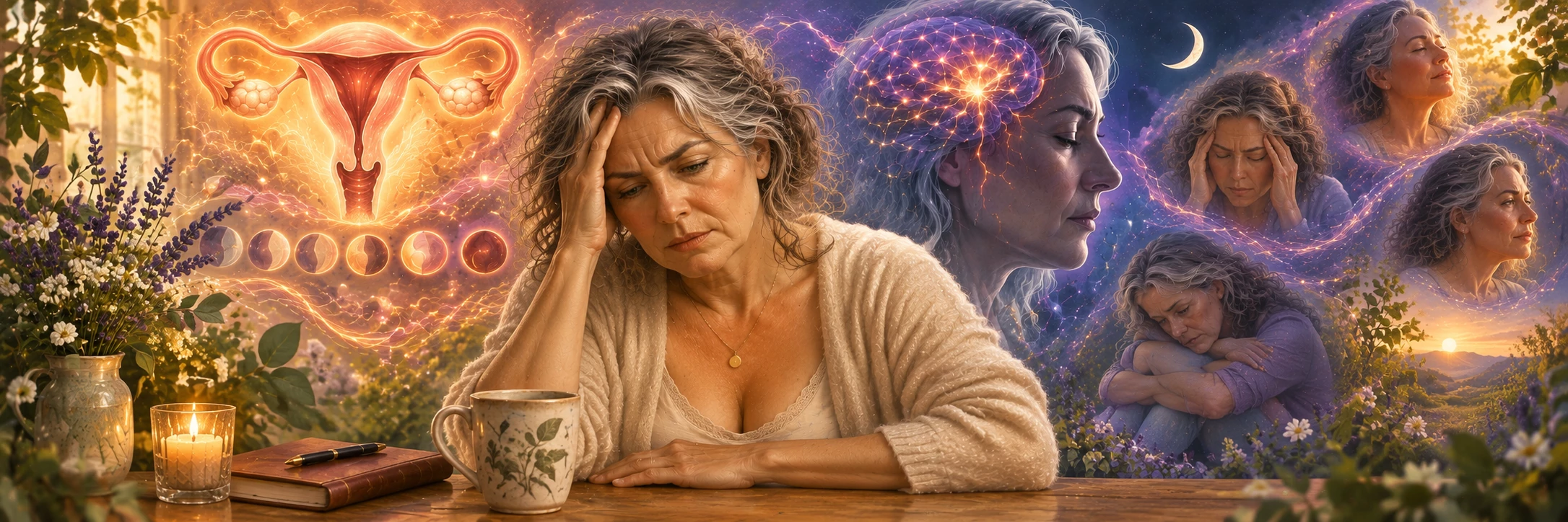 Illustration of the link between estradiol fluctuations and migraines during perimenopause